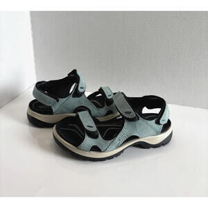 ECCO Yucatan Sport Off-Road Hiking Walking Sandal Women Sz 5 Blue Nubuck Leather